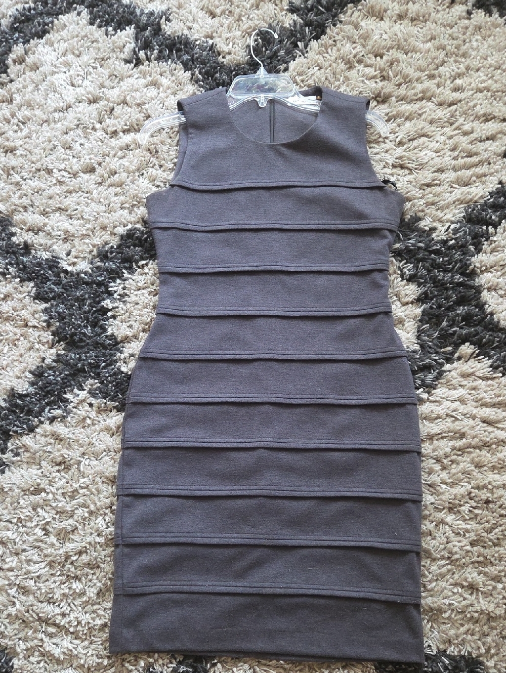 Calvin Klein Sleeveless Charcoal Bandage Midi Dress